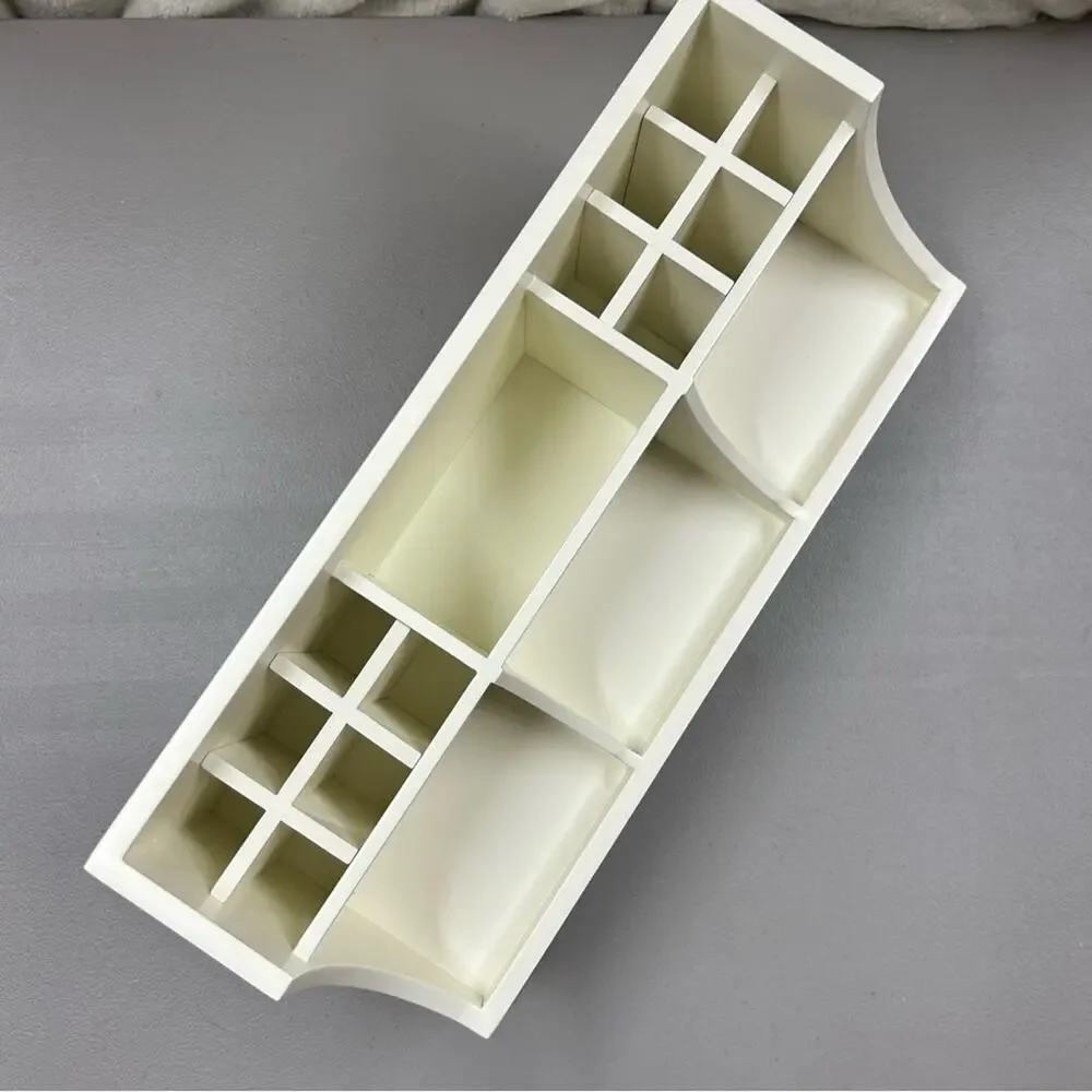 LoveShackFancy Regency Beauty Organizer White Gold Bow 3 Drawers Makeup Holder
